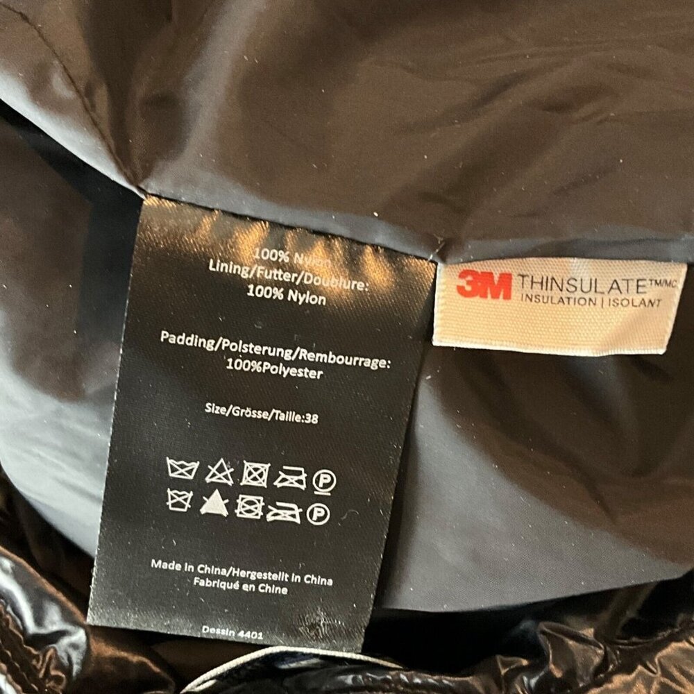 BAUM UND PFERDGARTEN Natara Quilted Nylon Trousers Black EUR Size 38 High Rise - Picture 9 of 10